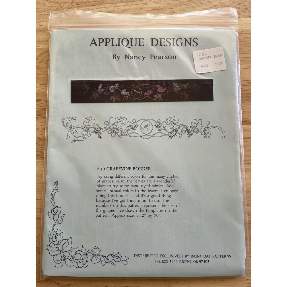 Nancy Pearson GRAPEVINE BORDER #10 Appliqué Quilt Pattern